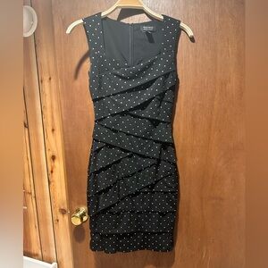 White House Black Market Black Ruched Mini Dress